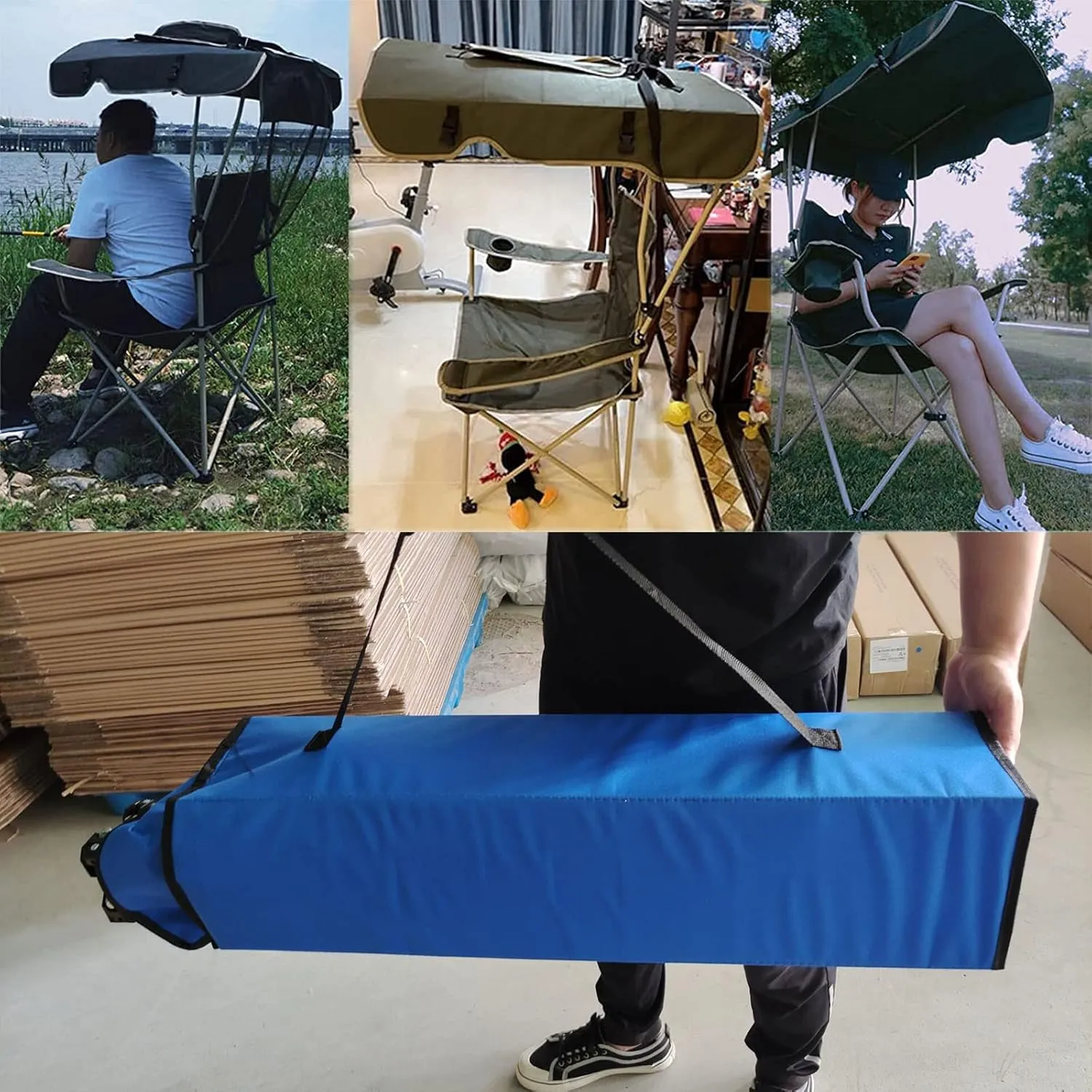 Outdoor Folding Chair Camping Heavy Duty Breathable Mesh Back Armrest Lawn Chairs Portable Camping Chair, with Cup Holder and Back Belt,A,50 * 120CM (B 50 * 120CM)
