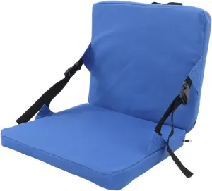 Outdoor Folding Chair Cushion, Portable Stadium Seat Cushion, Bleacher Cushion with Backrest, Thick Padded Bleacher Seats for Stadium Camping Travel, Hiking, Fishing (Blue)