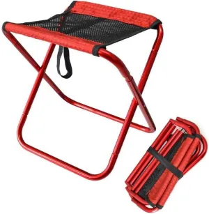 Outdoor Folding Chairs Light Fishing Lure Camping Barbecue Lined Up Sketch Breathable Mesh Folding Stool with Bag