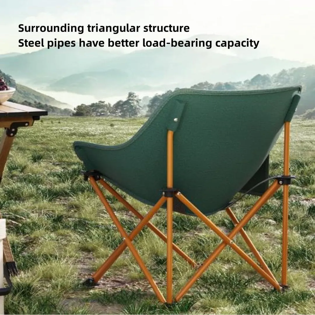 Outdoor Portable Folding Chair Fishing Stool Camping Chair Moon Chair Table Chair Ultra Light Folding Stool Sketch Recliner Stool (khaki)