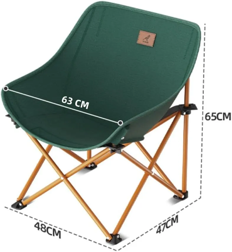 Outdoor Portable Folding Chair Fishing Stool Camping Chair Moon Chair Table Chair Ultra Light Folding Stool Sketch Recliner Stool (khaki)
