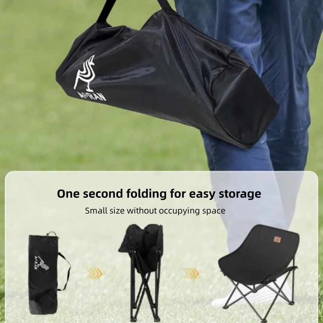 Outdoor Portable Folding Chair Fishing Stool Camping Chair Moon Chair Table Chair Ultra Light Folding Stool Sketch Recliner Stool (khaki)