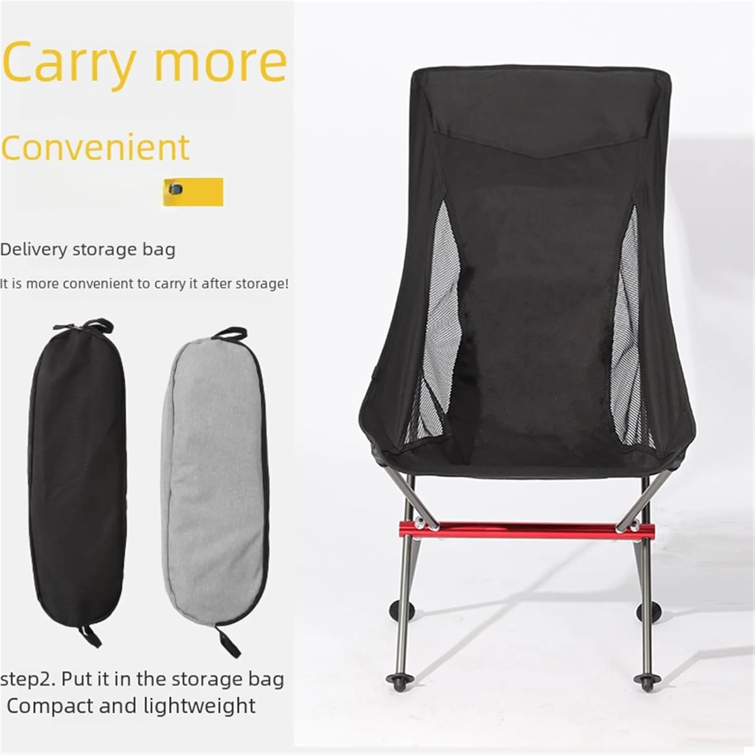 Outdoor Portable Lightweight Folding Chair Camping Beach Barbecue Self-Driving Leisure Fishing Chair