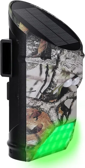 Outdoor Solar Feeder Light for Hunting with Motion Sensor and Green Light for Game Animal Hunting