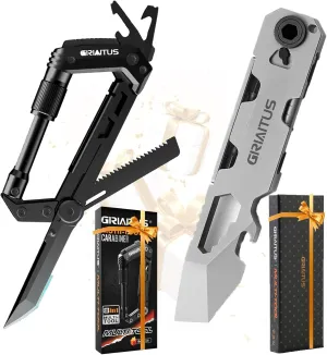 Outdoor Survival Essentials EDC Tools : Pry Bar Multitool & Carabiner Multitool Set