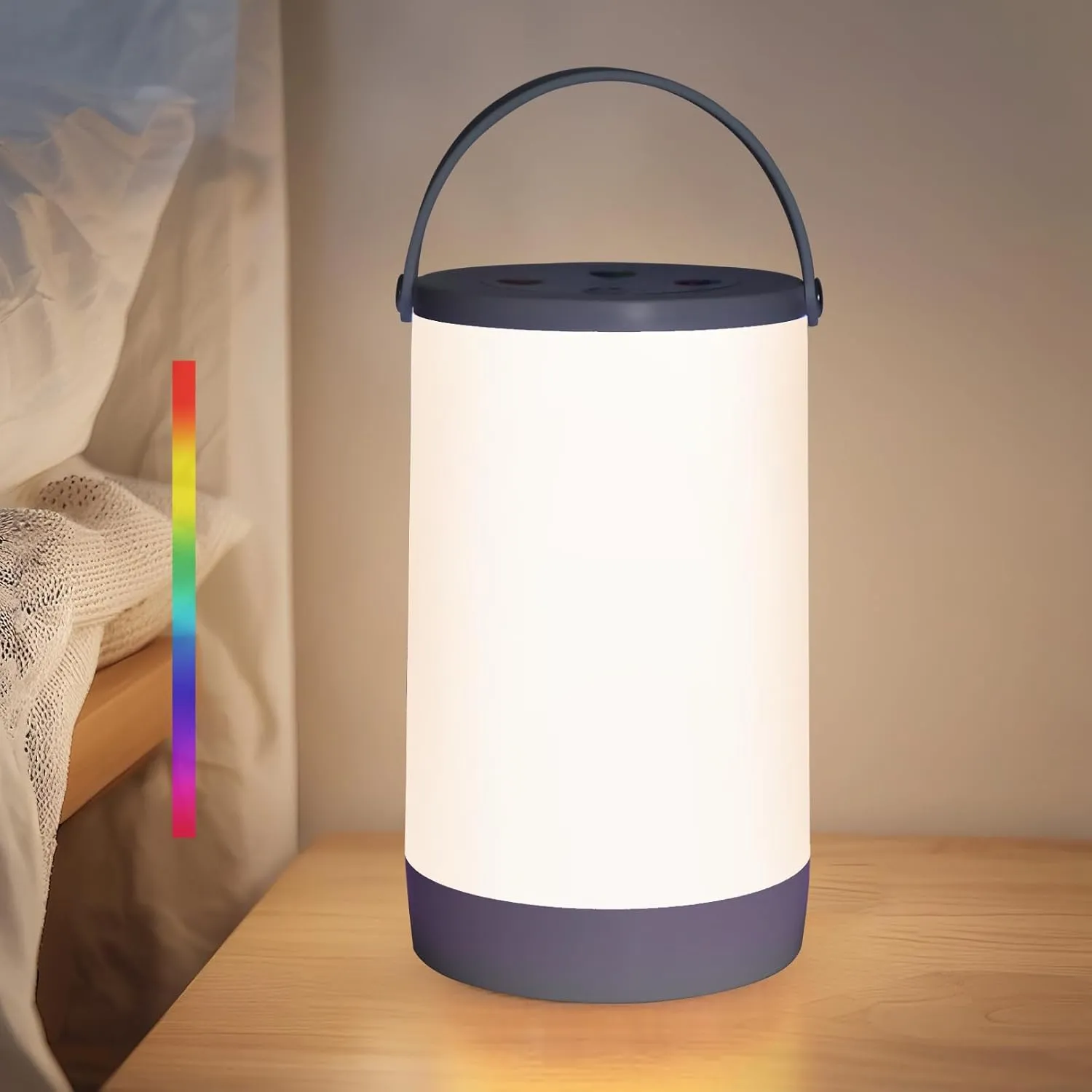 Outdoor Waterproof Hanging Table Lantern, RGB Rechargeable Hanging Lamps Camping Lights, Shower Waterproof RGB Colorchanging Lanterns Dimmable Soft Warm Night Light for Lawn, Pool, Garden, Bar