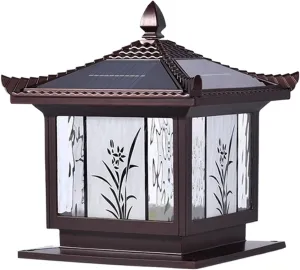 Outdoor Waterproof LED Fence Light,Solar Column Cap Light Remote Control Adjustable 4 Color Suitable for Villa Gate Courtyard Driveway Community Lighting