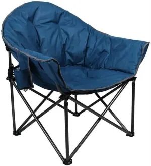 Oversized Camping Chairs Padded Moon Round Chair Saucer Recliner with Folding Cup Holder and Carry Bag
