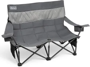 Oversized Camping Couch for Adults Heavy Duty, Fully Padded Double Camping Chair Outdoor Loveseat Double Folding Chair Double Lawn Chairs for Outdoor,Indoor,Camping,Travel,Supports 600lbs