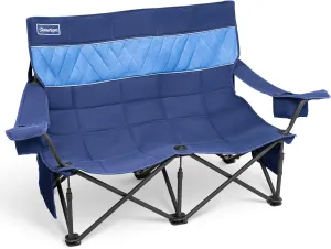 Oversized Camping Couch for Adults Heavy Duty, Fully Padded Double Camping Chair Outdoor Loveseat Double Folding Chair Double Lawn Chairs for Outdoor,Indoor,Camping,Travel,Supports 600lbs