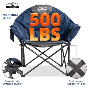 Oversized Folding Saucer Chair with Cup Holder