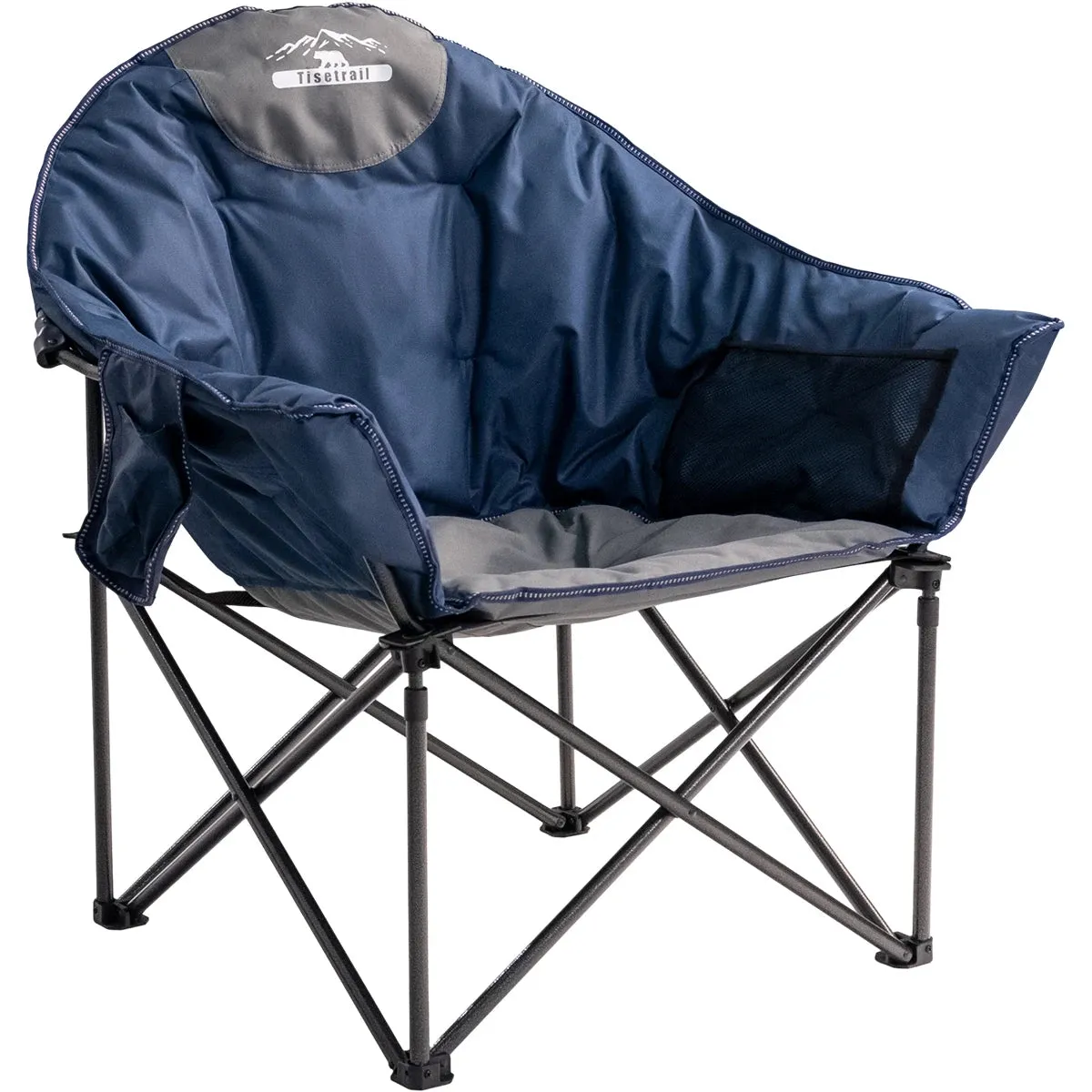 Oversized Folding Saucer Chair with Cup Holder