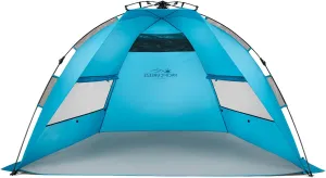 Pacific Breeze Easy Setup Beach Tent, SPF 50  Pop Up Beach Tent Provides shelter from The Sun for 3  People