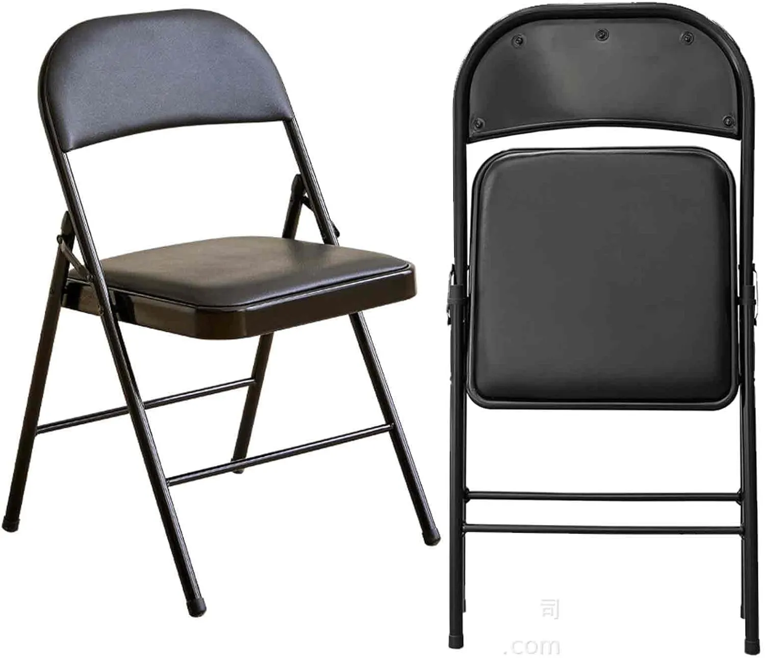 Padded Folding Chair, 2 Pack, Artificial Leather Seat Cushion, Carbon Steel Pipe, Load-Bearing 150kg, for Events Office Wedding Party Kitchen Dining Conference Dormitory Home