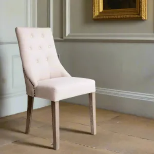 Padded natural dining chair
