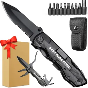 Papa Gifts, "BEST PAPA EVER"Multitool Knife, Papa Christmas Gift, Papas Fathers Day Birthday Gifts, Papa’s Gift from Grandchildren, Present Idea for Papas, Best Papa’s Presents