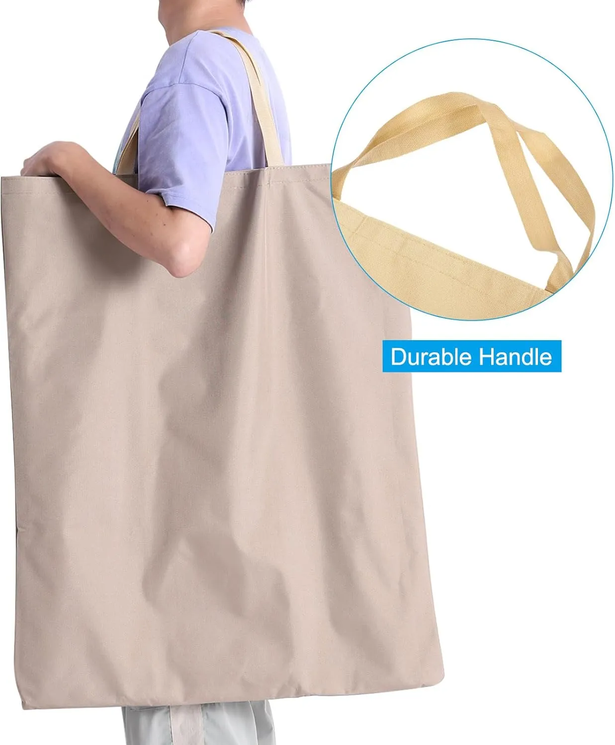 PATIKIL 23"x24" Camp Chair Bag Replacement, Folding Chair Bag Beach Chair Storage Bag Stadium Chair Carrying Bag Moving Bag with Hook-and-Loop for Travel Outdoor Camping, Beige