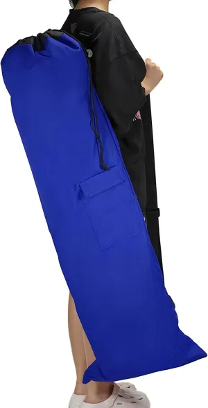 PATIKIL 47 Inch Camp Chair Replacement Bag, Foldable Camping Chair Bag 900D Oxford Large Mouth Carry Bag with Adjustable Shoulder Strap & Side Pocket for Outdoor Camping, Blue