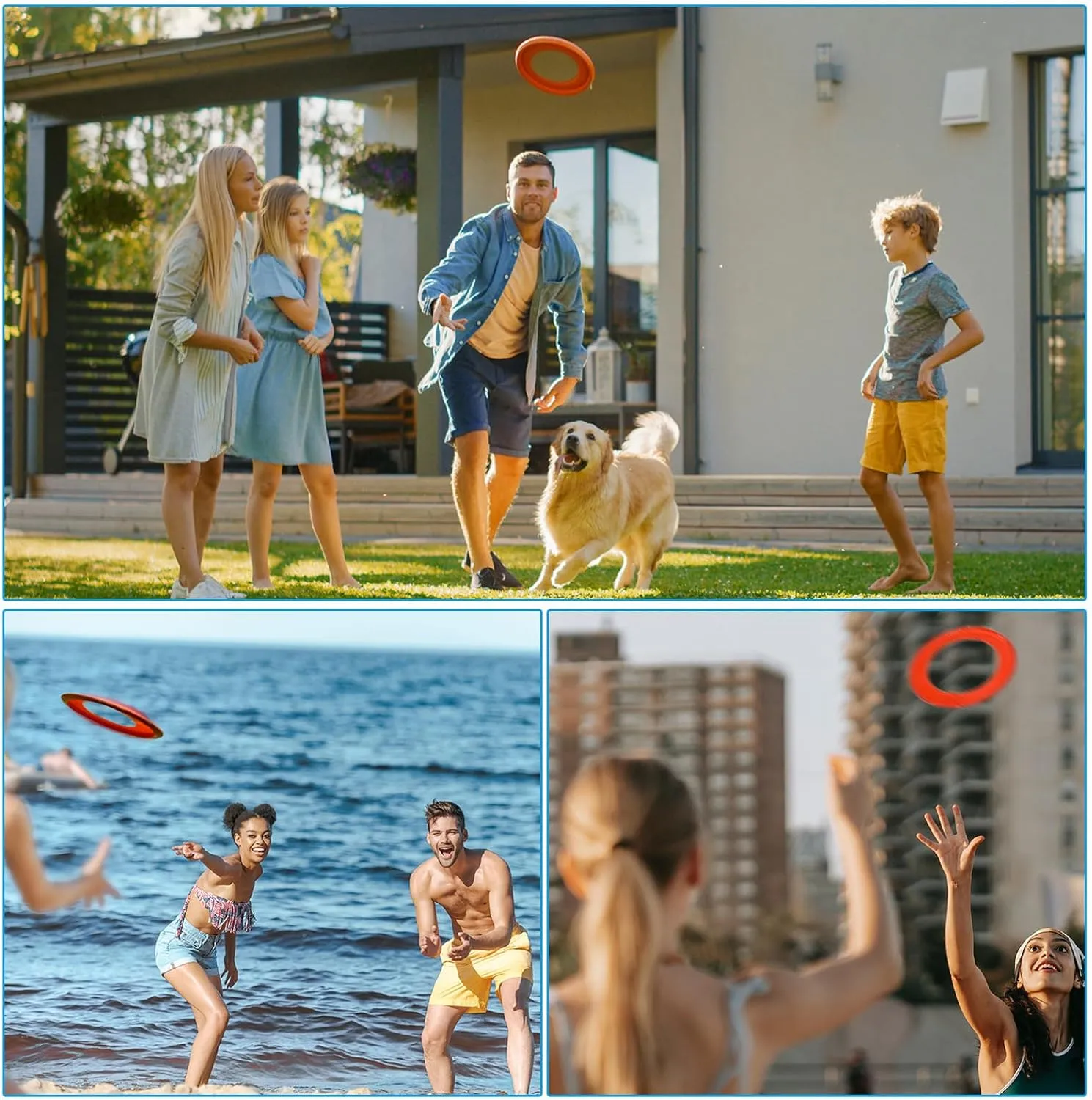 PATIKIL Flying Rings, PP Plastic Flying Discs for Sports Outdoor Playing Game Beach Pool Camping