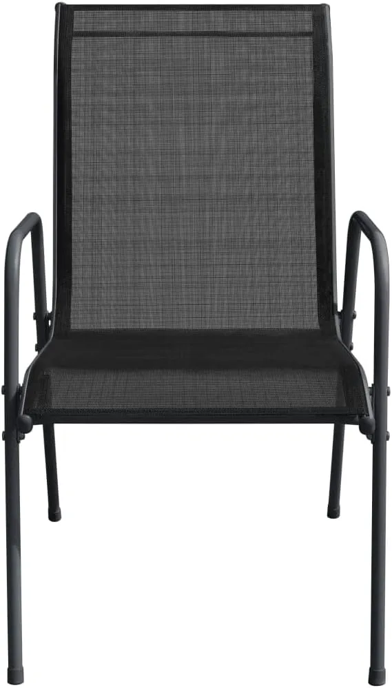 Patio Chairs 4 Pack Outdoor Black Steel and Textilene Lounge Chairs for Patio Beach Camping Dining Reading Relaxing