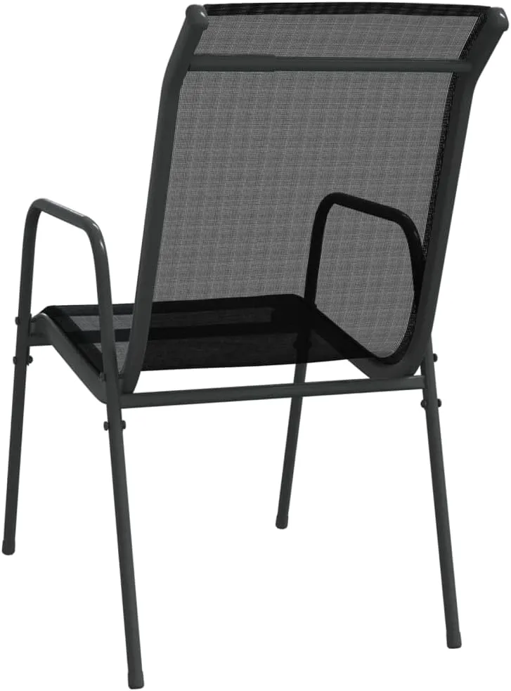 Patio Chairs 4 Pack Outdoor Black Steel and Textilene Lounge Chairs for Patio Beach Camping Dining Reading Relaxing
