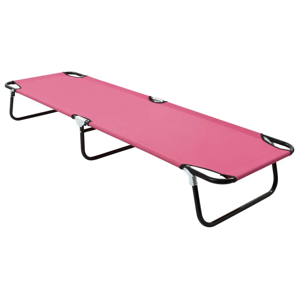 Patio Lounge Chair Folding Sunlounger Outdoor Sunbed for Poolside Steel