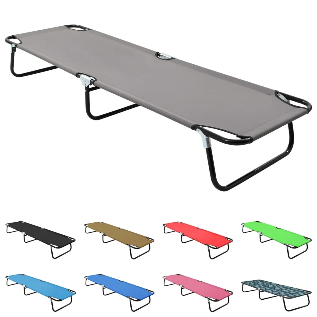 Patio Lounge Chair Folding Sunlounger Outdoor Sunbed for Poolside Steel