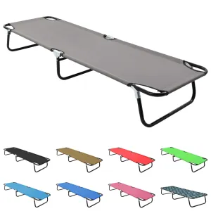 Patio Lounge Chair Folding Sunlounger Outdoor Sunbed for Poolside Steel