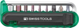 PB Swiss Tools Bike Multitool PB 470.Green | 100% Swiss Made | Pocket Tool with Bits, Allen Key, Steel Adapter, Tire Lever for Mountain and Road Bike, Bicycle, E-Bike