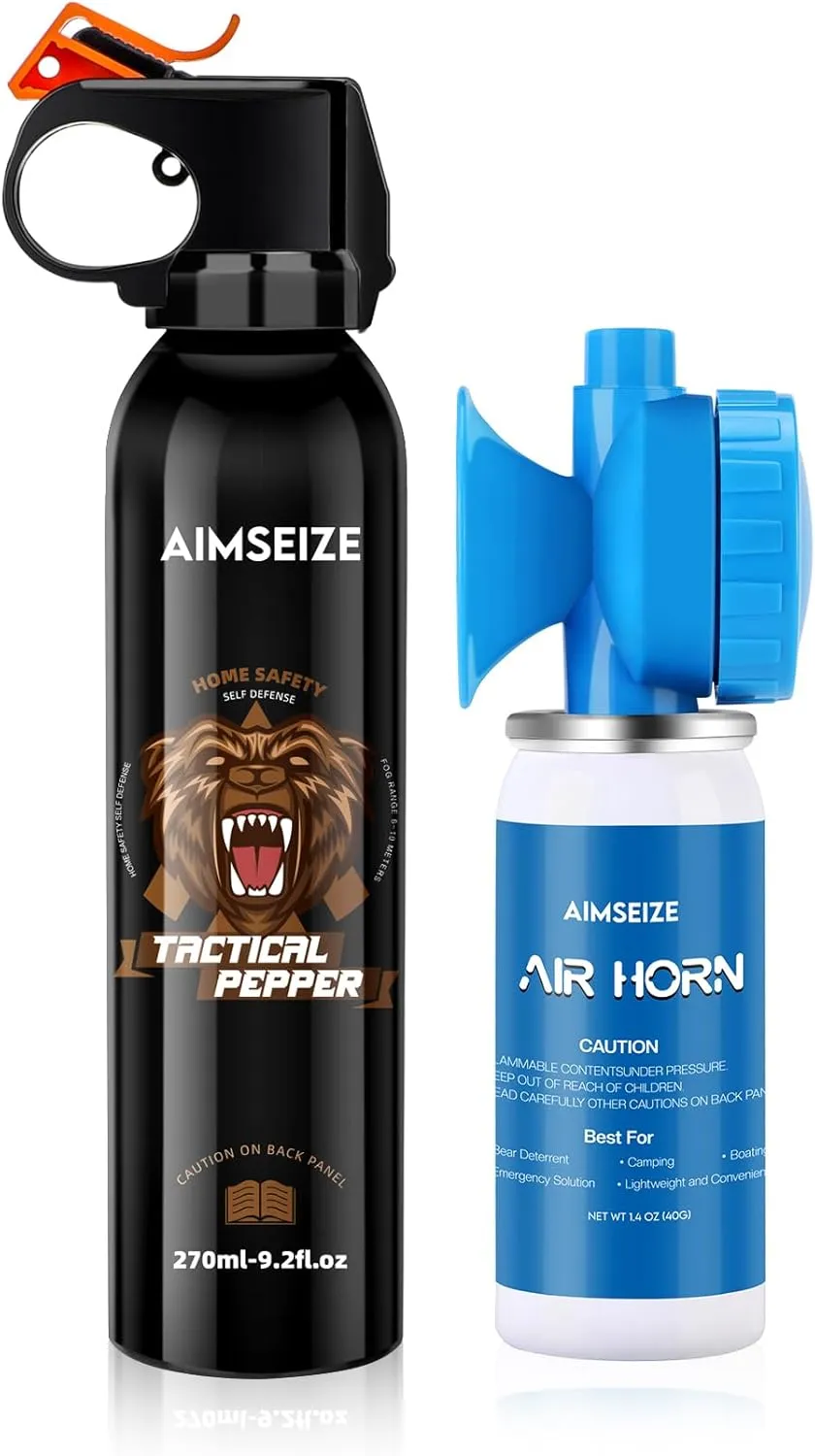 Pepper Spray with Horn: Outdoor Protection for Camping & Hiking - Air Horns for Safety
