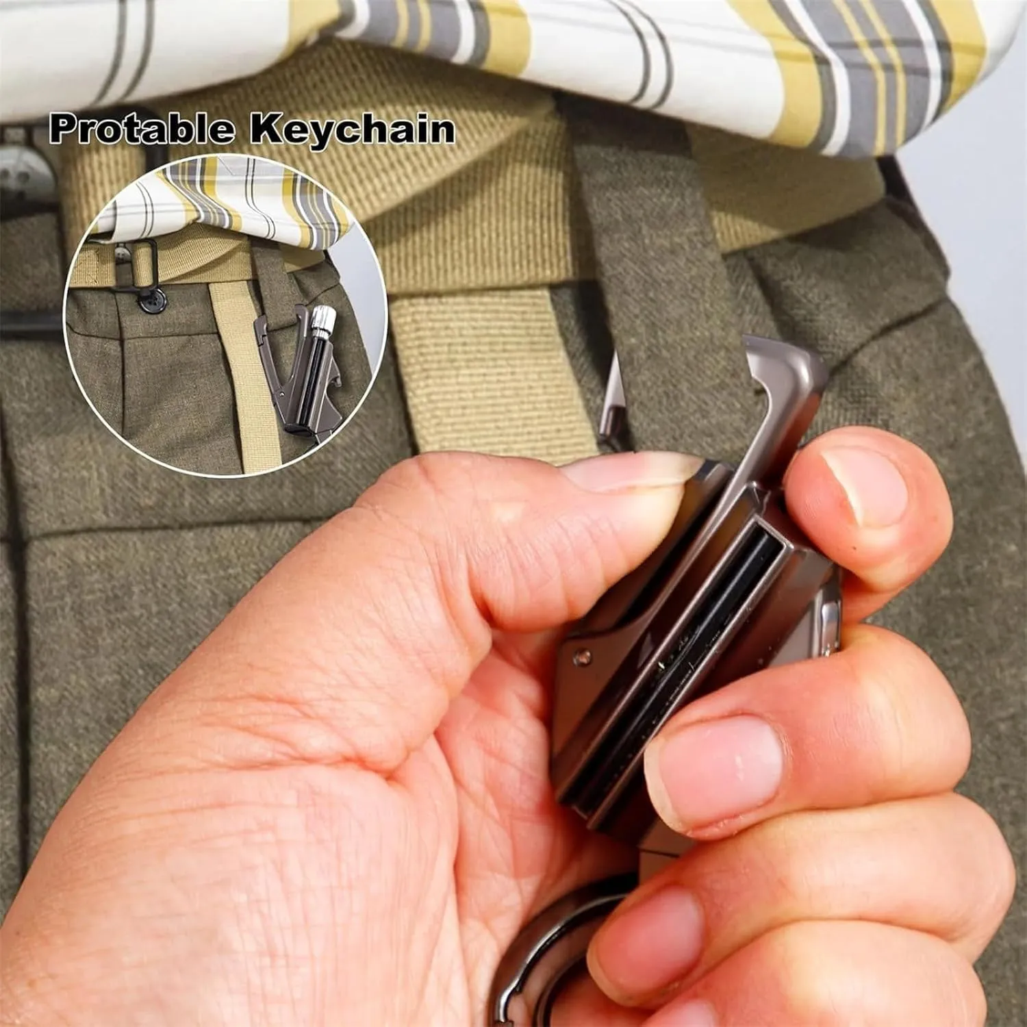 Permanent Match Infinity Lighter, Keychain Lighter, with Multitool Bottle Opener, Metal Match Kerosene Lighters, Reusable, Strike Anywhere (Black*2)
