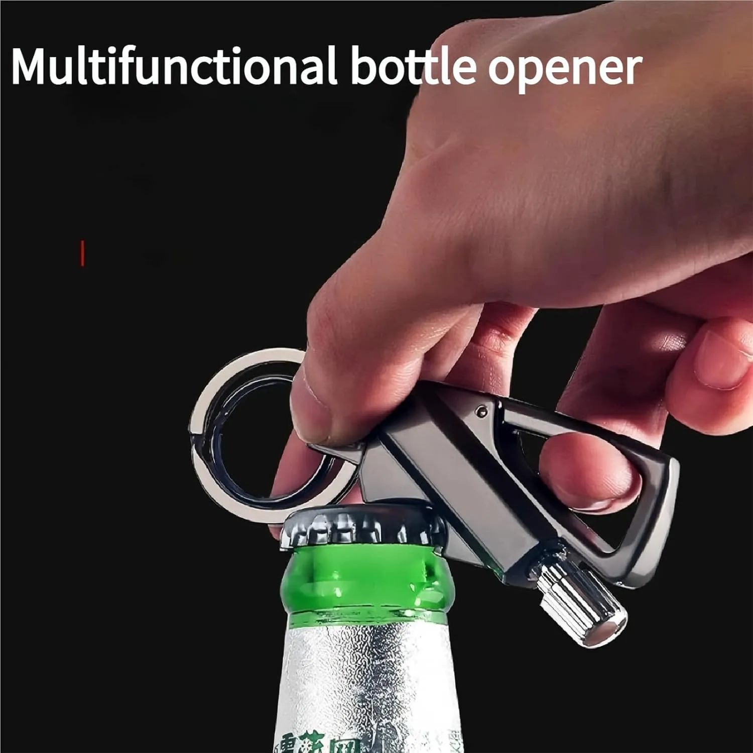 Permanent Match Infinity Lighter, Keychain Lighter, with Multitool Bottle Opener, Metal Match Kerosene Lighters, Reusable, Strike Anywhere (Black*2)