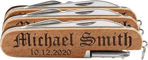 Personalized Pocket Knife w/Name & Date, 10 Font Option - Personalized 8-Function Multi-Tool Pocket Knives, Custom Engraved Knives, Groomsmen Gift, Gift for Him, Gift for Dad from Daugther