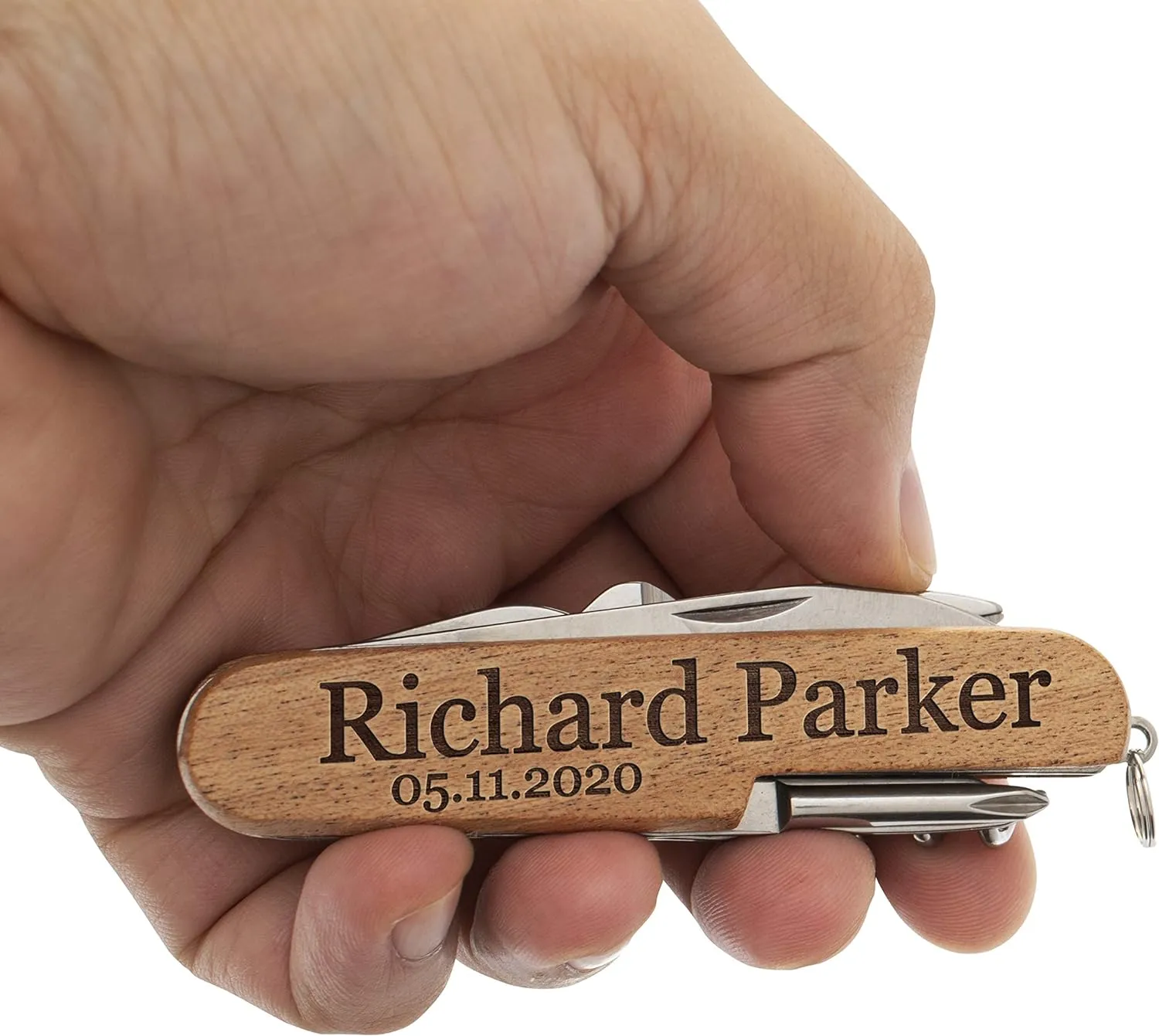 Personalized Pocket Knife w/Name & Date, 10 Font Option - Personalized 8-Function Multi-Tool Pocket Knives, Custom Engraved Knives, Groomsmen Gift, Gift for Him, Gift for Dad from Daugther