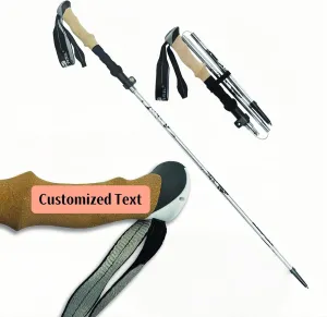 Personalized Trekking Poles, Custom Engraved Adjustable Hiking Poles, Canes, Terrain Accessories, Hiking Equipment (12-49" Adjustable),with Cork Handle