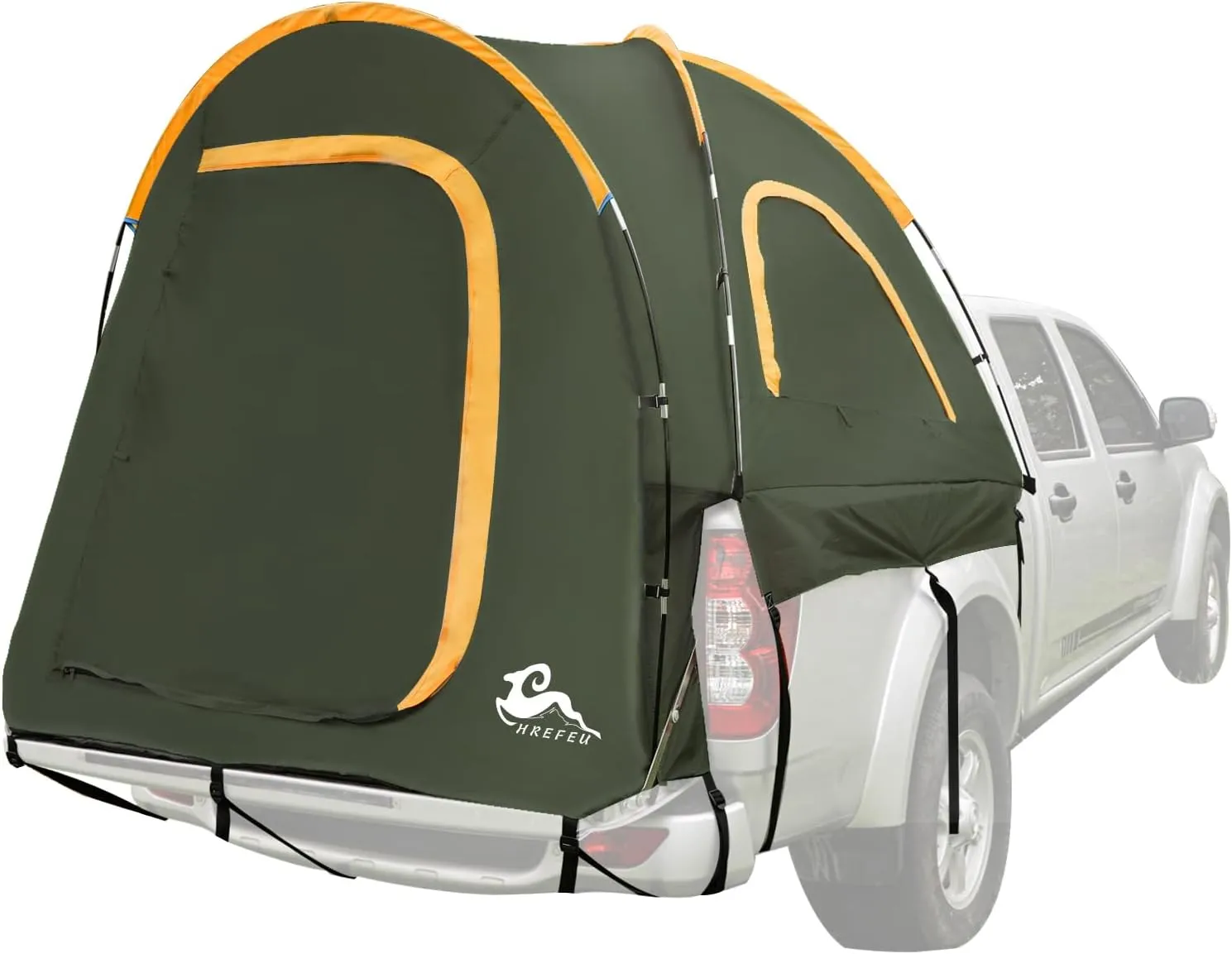 Pickup Truck Tent, Portable Truck Bed Tent for Camping, Waterproof PU2000mm Double Layer for 2 Person, 5.2-5.8 FT Truck Bed