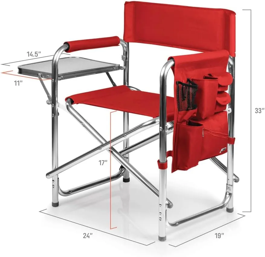 PICNIC TIME NCAA Cal Bears Sports Chair with Side Table - Beach Chair - Camp Chair for Adults