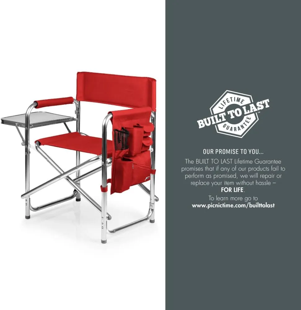 PICNIC TIME NCAA Cal Bears Sports Chair with Side Table - Beach Chair - Camp Chair for Adults