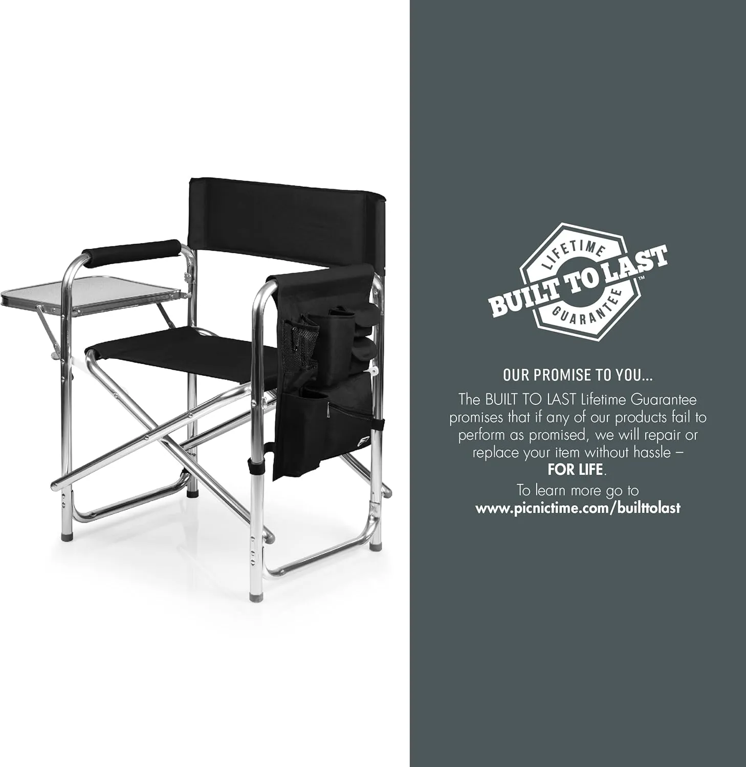 PICNIC TIME NFL Unisex-Adult NFL Sports Chair with Side Table, Beach Chair, Camp Chair for Adults