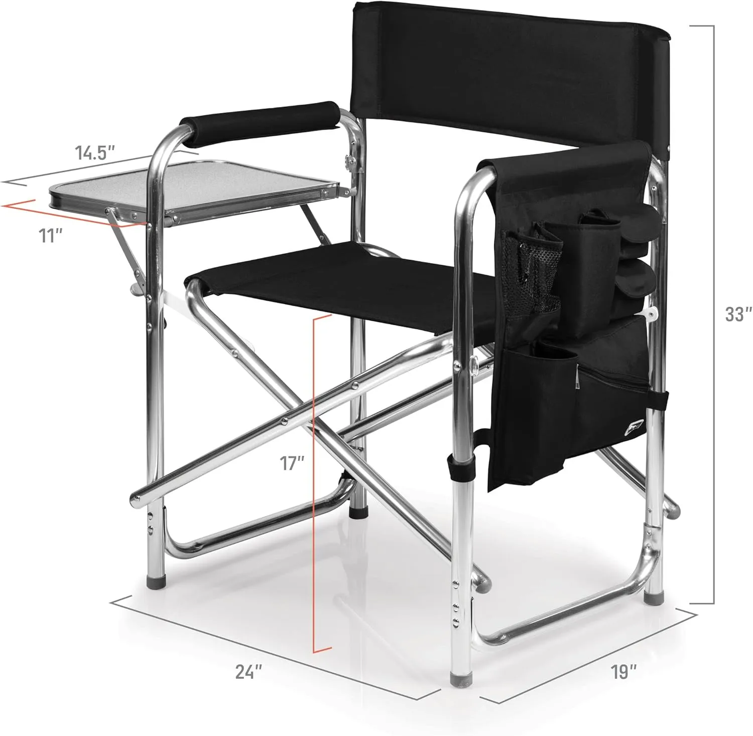 PICNIC TIME NFL Unisex-Adult NFL Sports Chair with Side Table, Beach Chair, Camp Chair for Adults