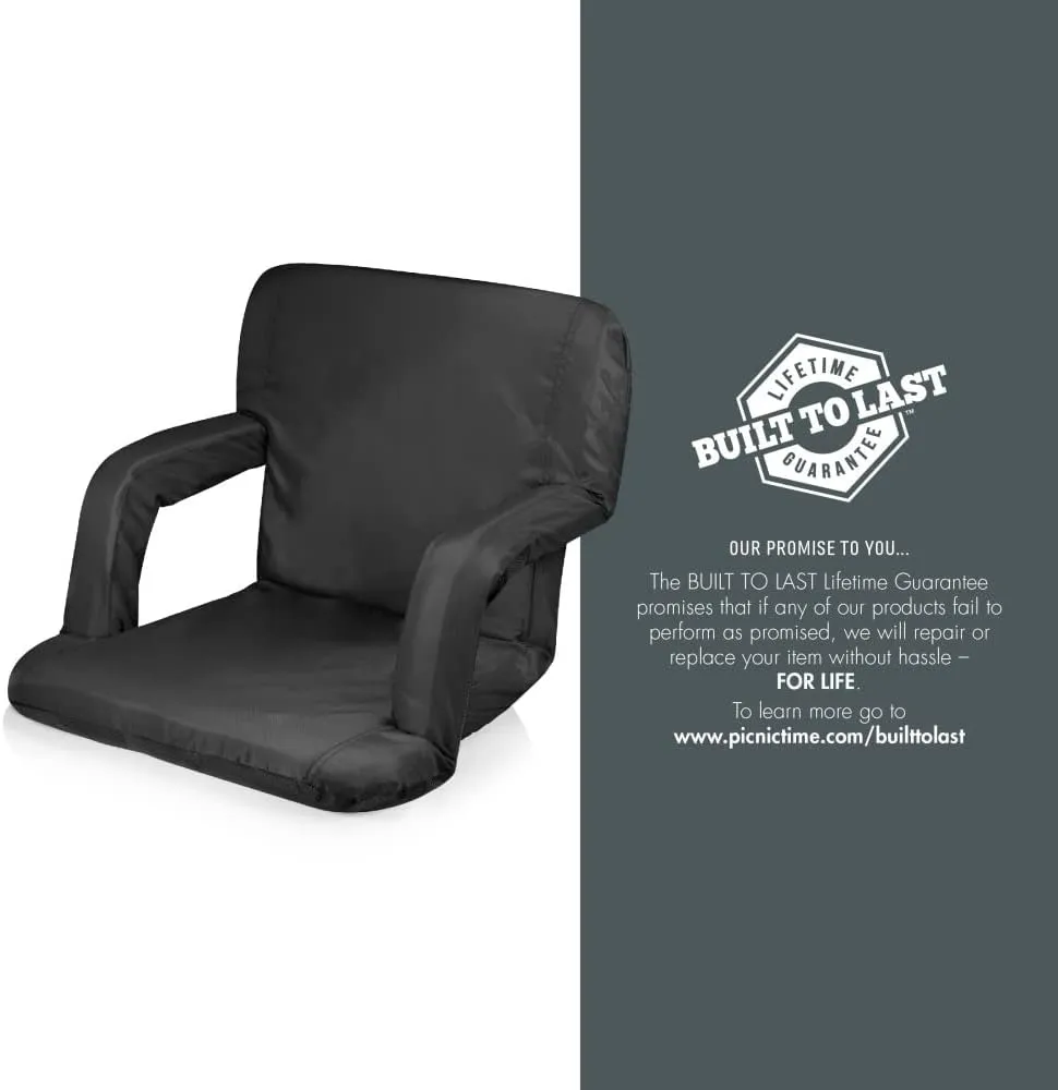 PICNIC TIME NHL Ventura Reclining Stadium Seat with Back Support - Bleacher Seat - Beach Floor Chair