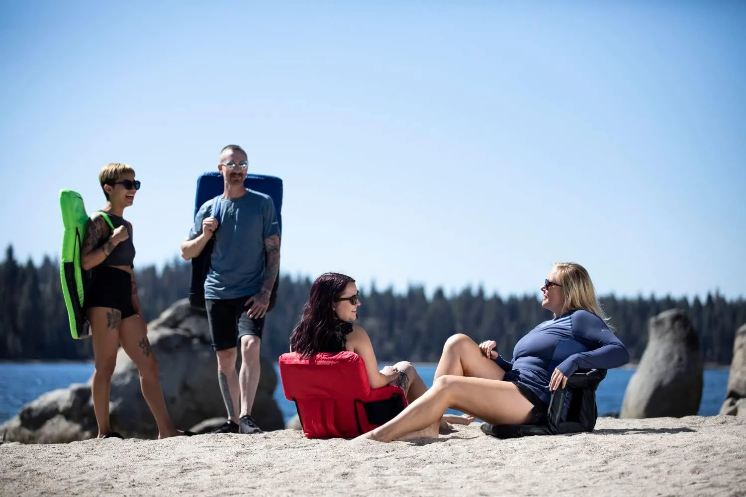 PICNIC TIME NHL Ventura Reclining Stadium Seat with Back Support - Bleacher Seat - Beach Floor Chair