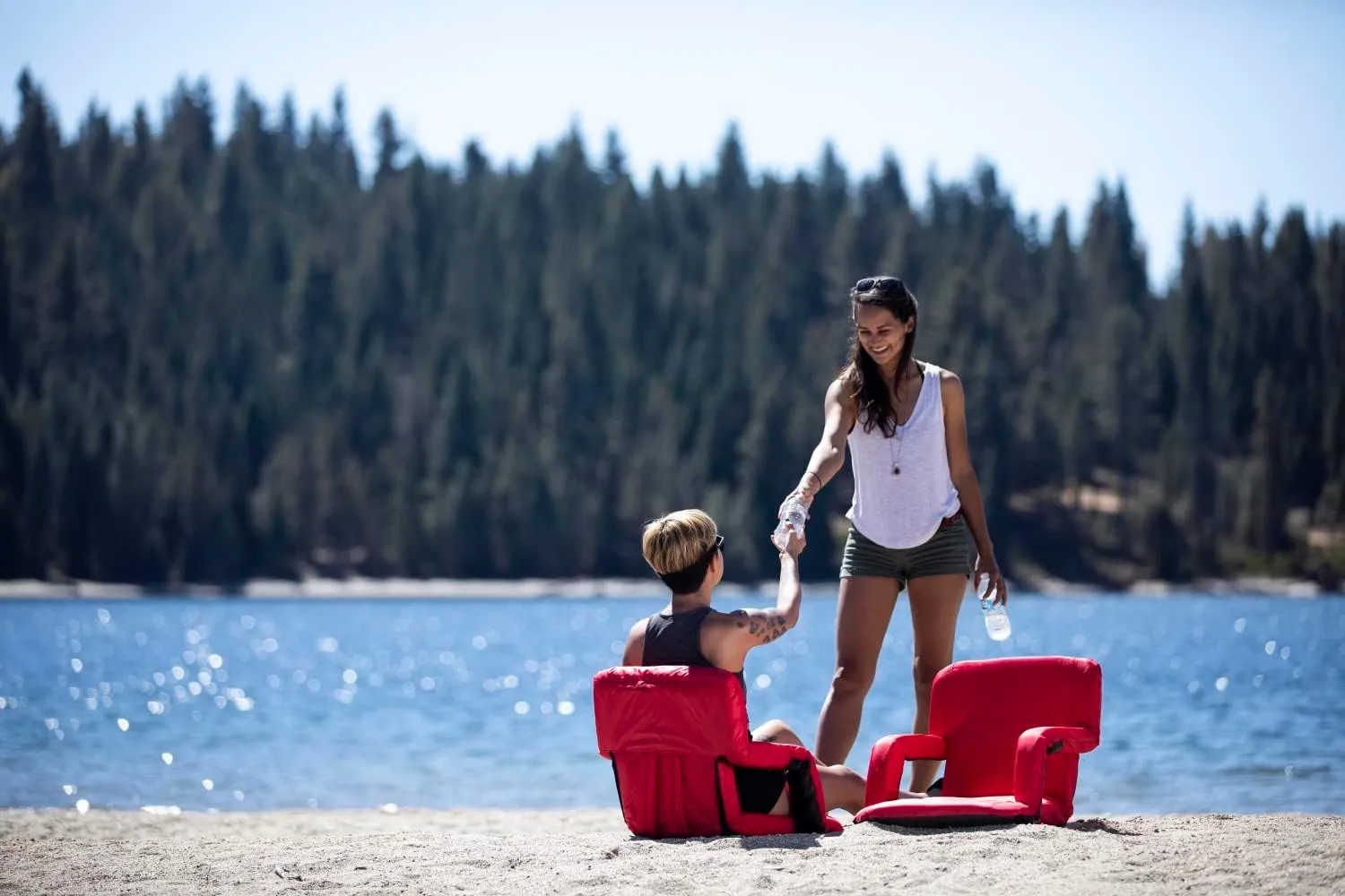 PICNIC TIME NHL Ventura Reclining Stadium Seat with Back Support - Bleacher Seat - Beach Floor Chair