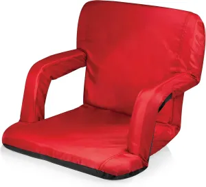 PICNIC TIME ONIVA - a Brand Ventura Reclining Stadium Seat with Back Support - Bleacher Seat - Beach Floor Chair, (Red)