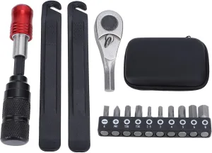 plplaaoo Cycling Ratchet Wrench Set Multitool Tire Levers Portable Cycling Maintenance Kit with Screwdriver Bits for Home Professional Use Steel Aluminum Alloy