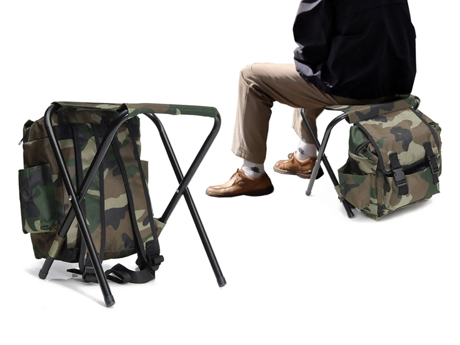 Pocket Camping 1 Foldable Chair with Stock-clearance In Time running out 2 Bag Sided Backpack Hiking Chair