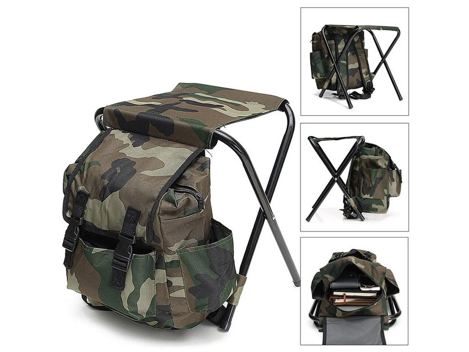 Pocket Camping 1 Foldable Chair with Stock-clearance In Time running out 2 Bag Sided Backpack Hiking Chair