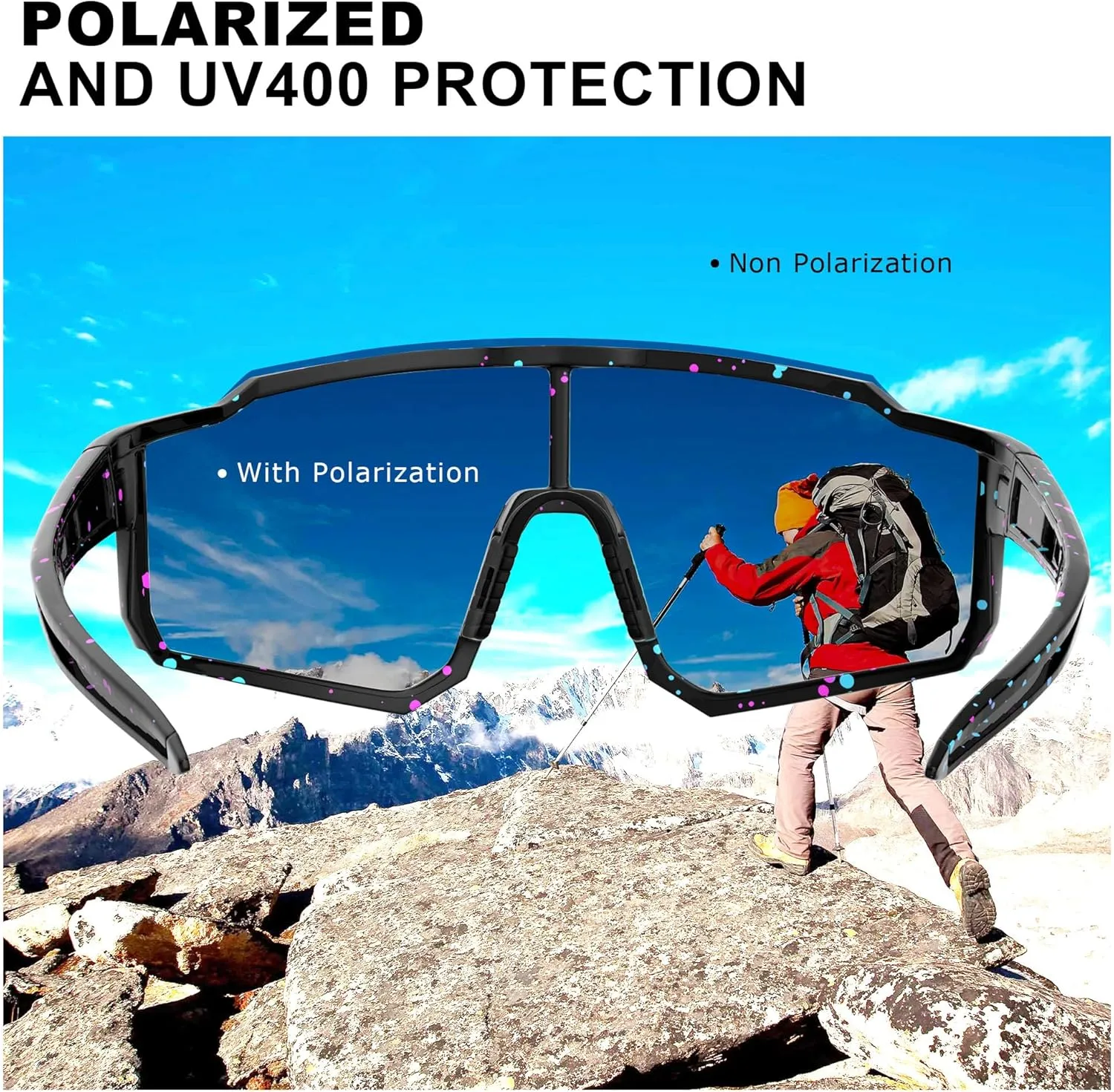 Polarized Sports Sunglasses for Men Women Youth Baseball Fishing Running Cycling Golf Trekking TAC Glasses