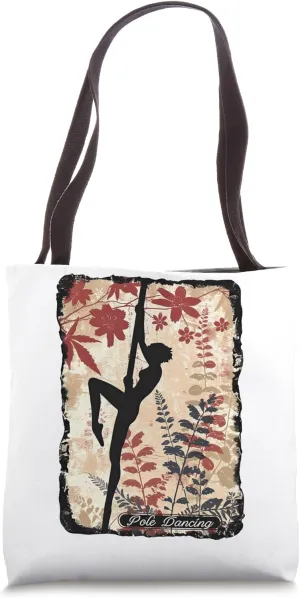 Pole Dancing Floral Aesthetic Fitness Instructor Tote Bag