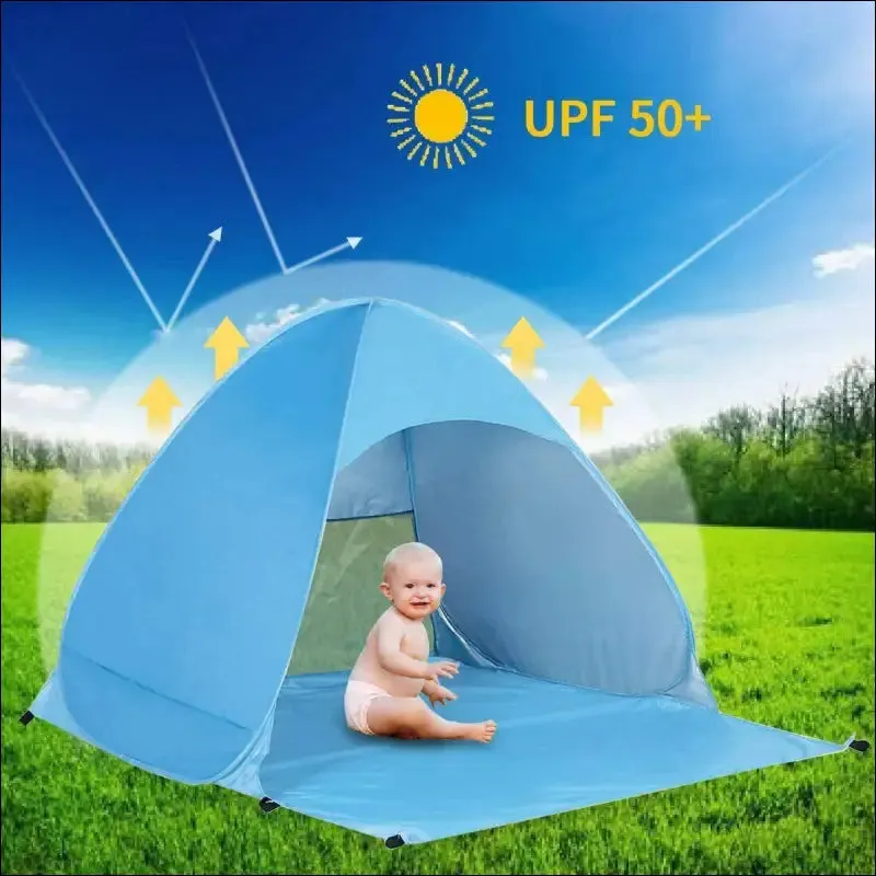 Pop up beach tent for 1-3 person rated upf for uv sun protection waterproof